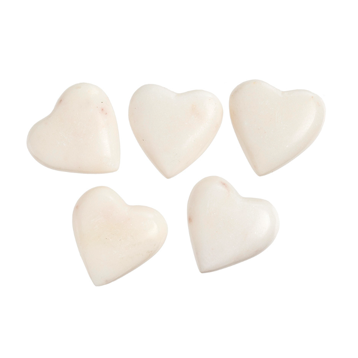 White Marble Heart Token