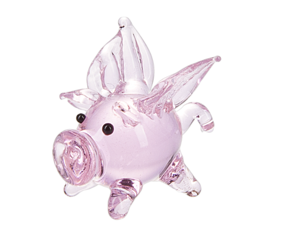 Mini Pink Flying Pig Charm