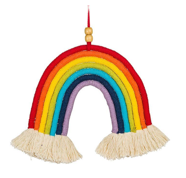 Woven Hanging Rainbow with Beads