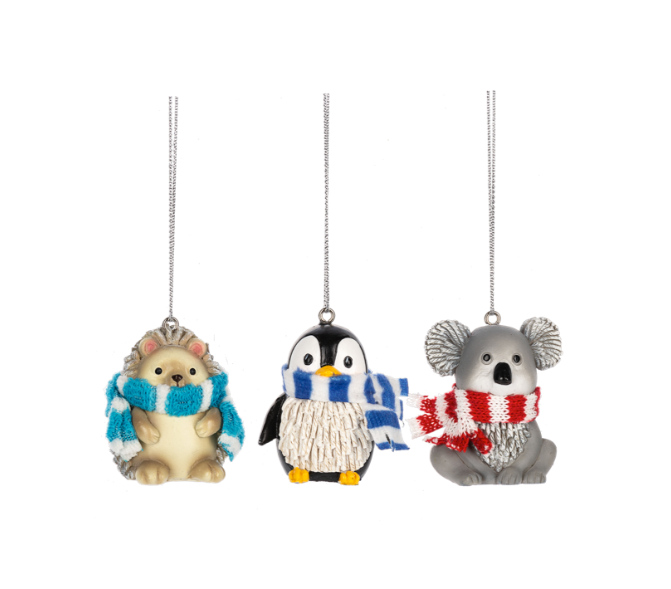 Lil Critter Friends with Scarves Ornaments