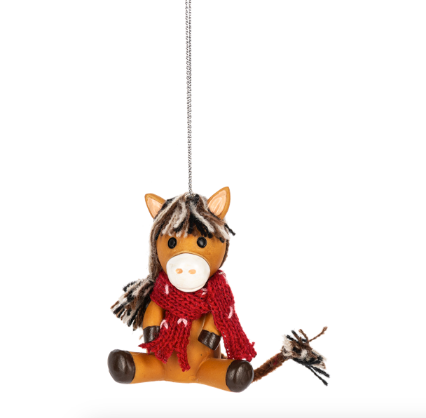 Cozy Scarved Barnyard Friends Ornament | Horse