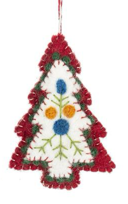 Embroidered Felt Holiday Tree Ornament