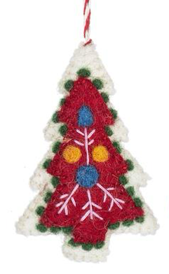 Embroidered Felt Holiday Tree Ornament