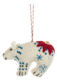 Cheery Embroidered Felted Animal Ornaments