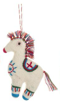 Cheery Embroidered Felted Animal Ornaments