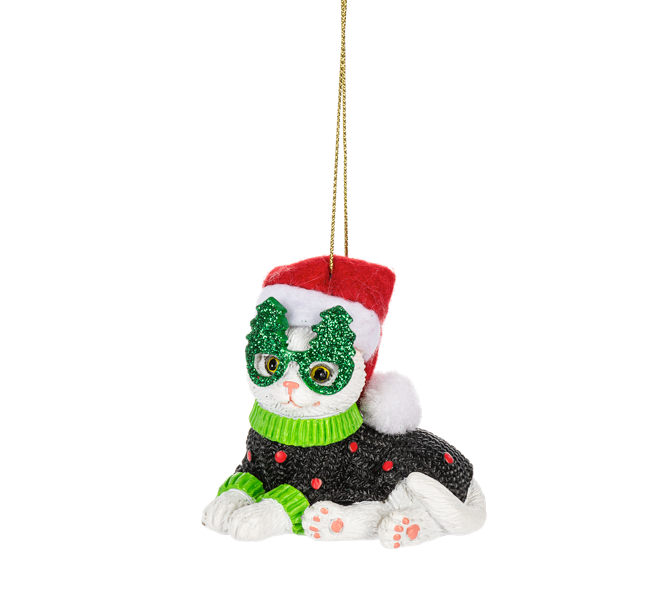 Holiday Party Cat Ornament