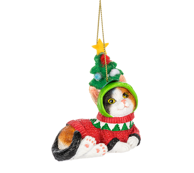 Holiday Party Cat Ornament