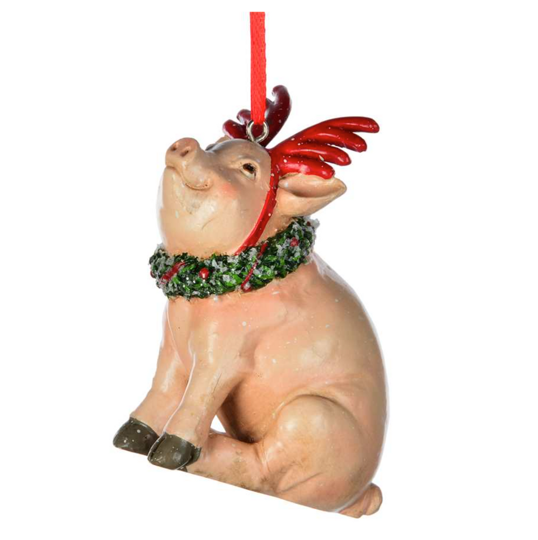 Cutest Little Festive Piggy Ornament