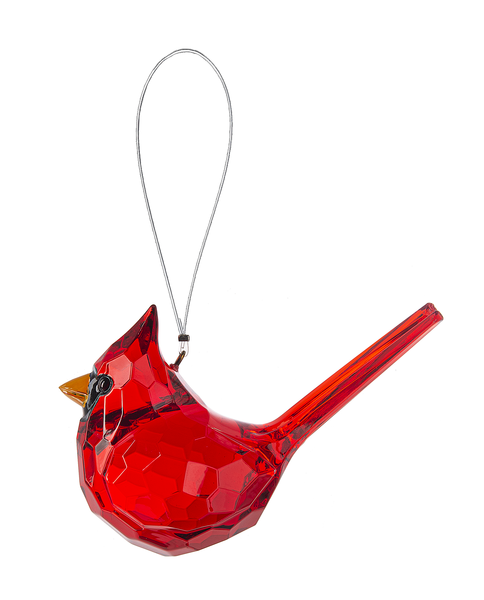 Elegant Cardinal Prism Ornament