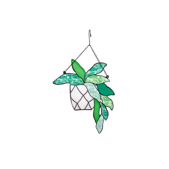 Happy Plant Stainglass Window Hanger