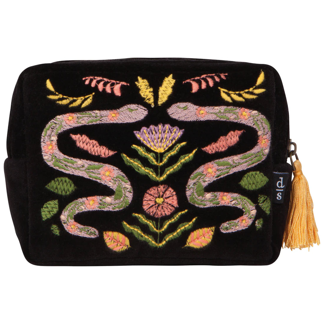 Velvet Embroidered Amulet Pouch