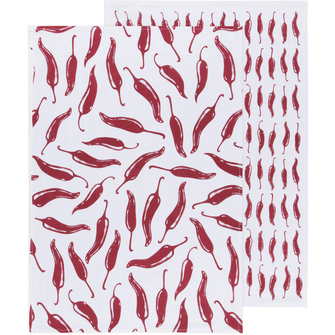 Chili Pepper Floursack Tea Towels | Set of 2