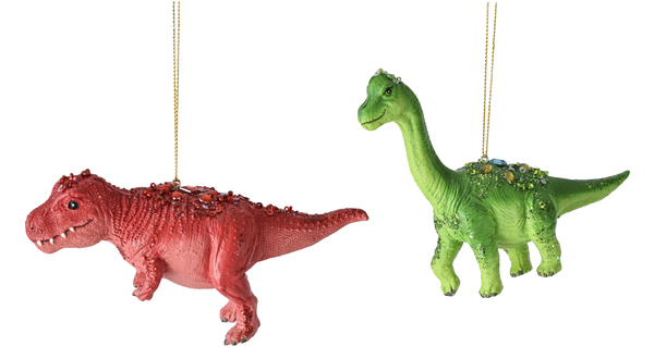 Glittery Dinosaur Ornaments