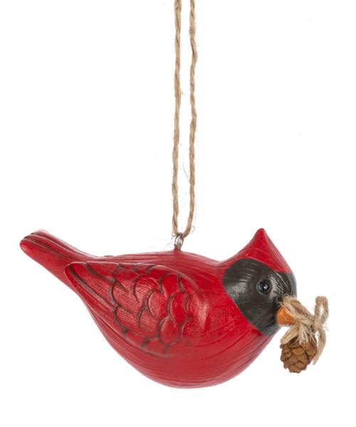 Cardinal w/ Pinecone Ornament