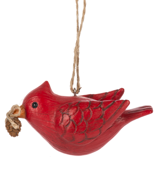 Cardinal w/ Pinecone Ornament