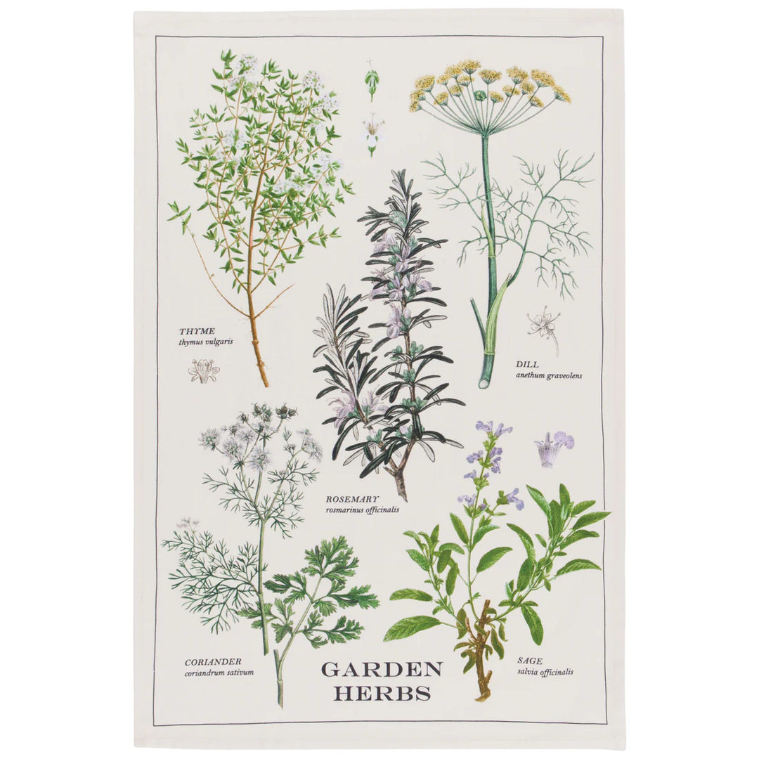 Garden Herbs Tea Towel