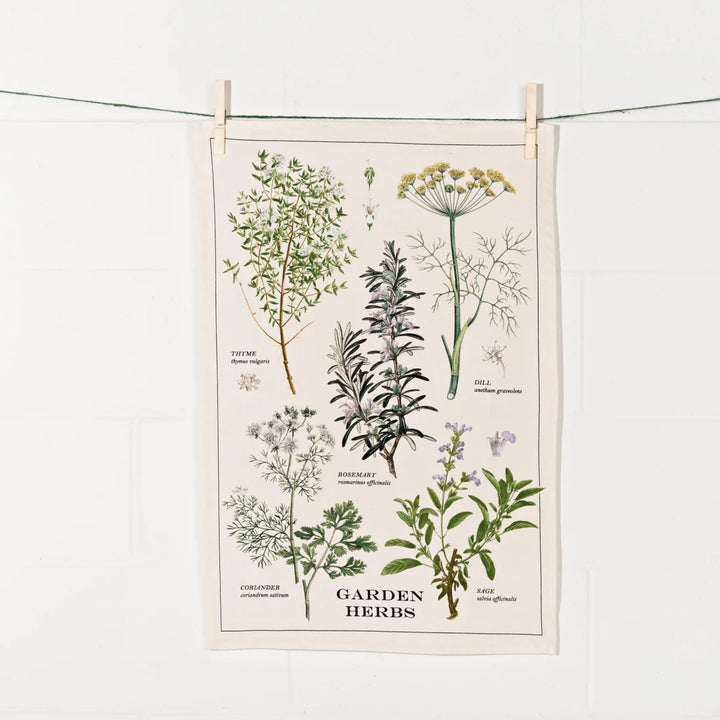 Garden Herbs Tea Towel