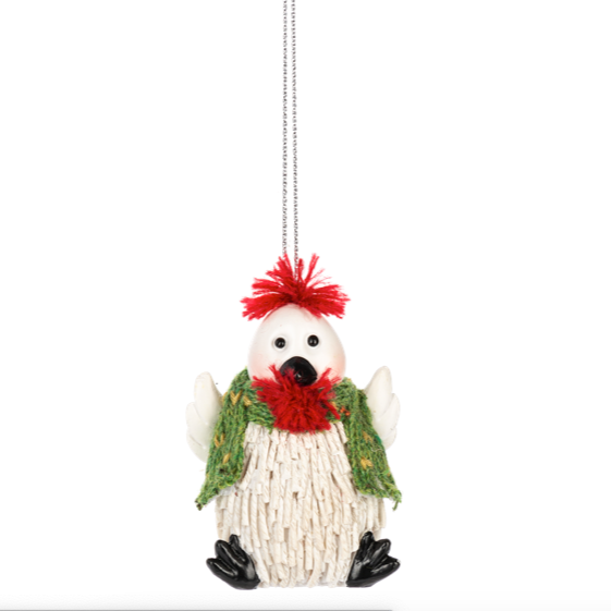 Cozy Scarved Barnyard Friends Ornament | Chicken