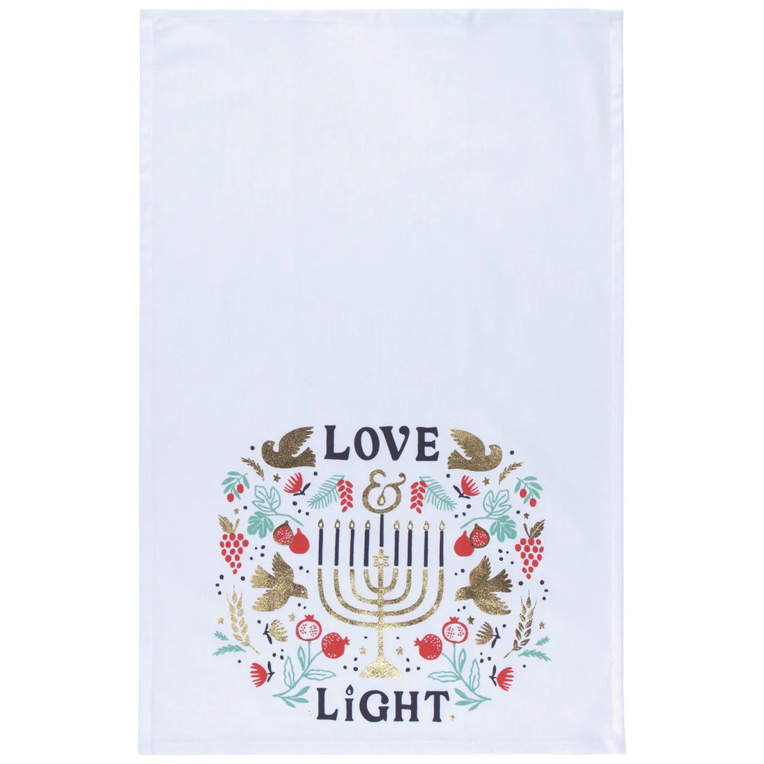 Love & Light | Golden Menorah Tea Towel