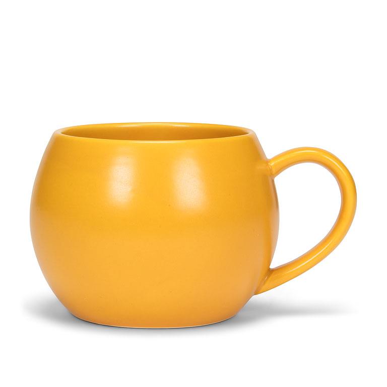 Yellow Matte Ball Mug