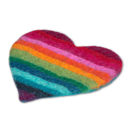 Felt Rainbow Heart Trivet