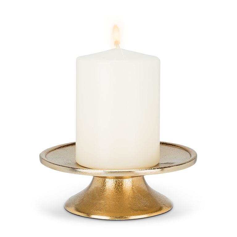Gold Painted Metal Candle Holder