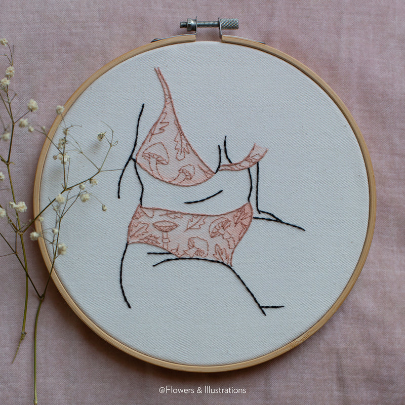 Handmade Embroidery | Pink Mushroom Lady