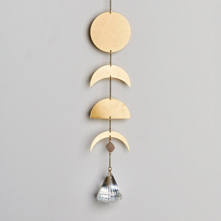 Suncatcher | Gold Plated Moon Phase with Moonstone