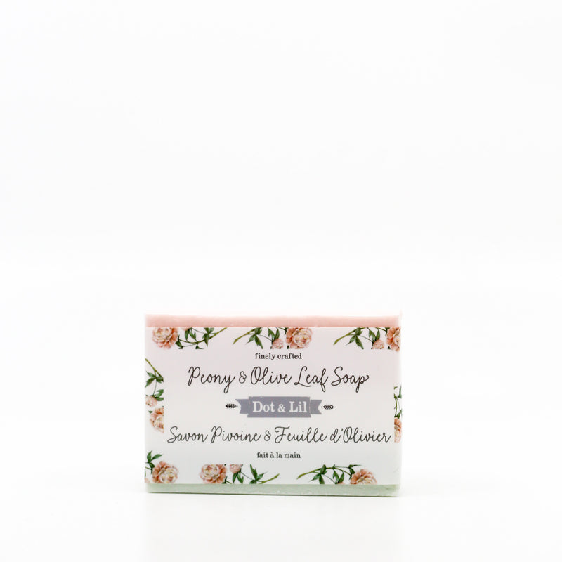 Floral Cold Process Bar Soap | Peony & Olive Leaf