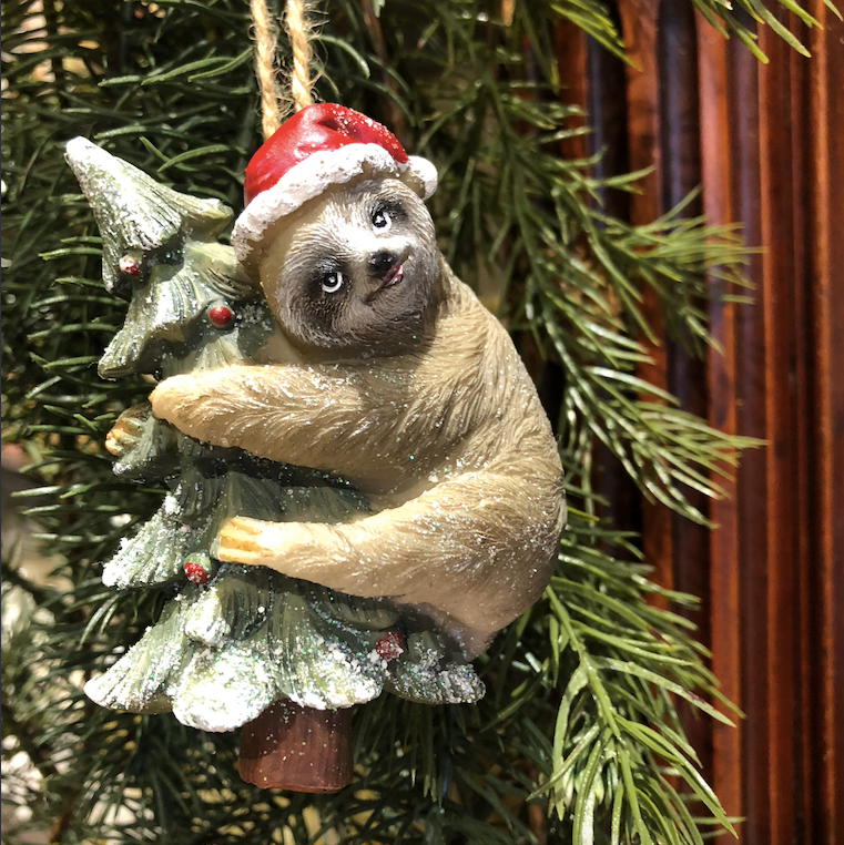 Sloth Hugging Tree Ornament