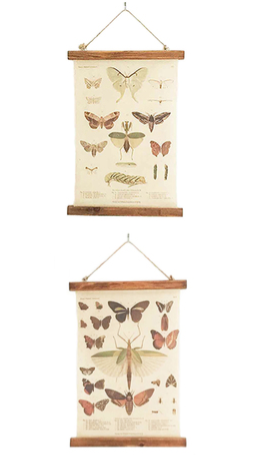 Moth Hanging Fabric Scroll
