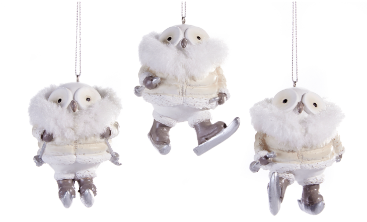 Skiing Owl in Puffy Jacket Ornament