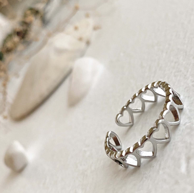 Heart Chain Adjustable Ring