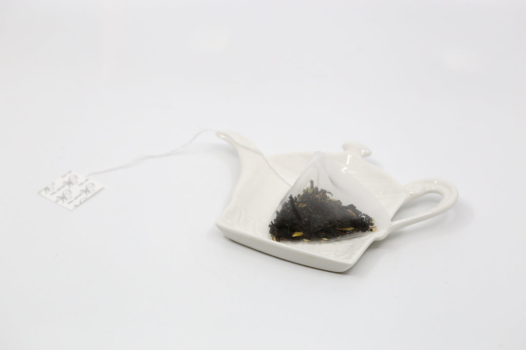 Ceramic Teabag / Infuser Drip Dish - White Teapot