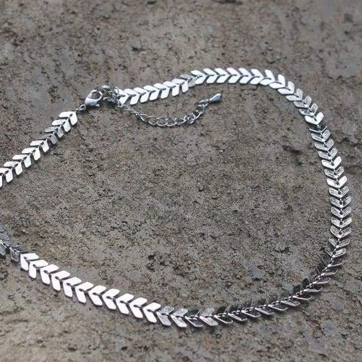 Chevron Choker Necklace | Silver