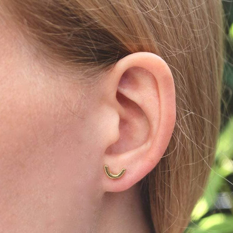 Gold Arc Earrings