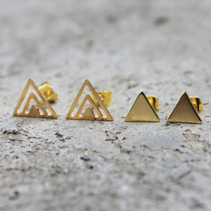 Solid Triangle Earrings | Gold