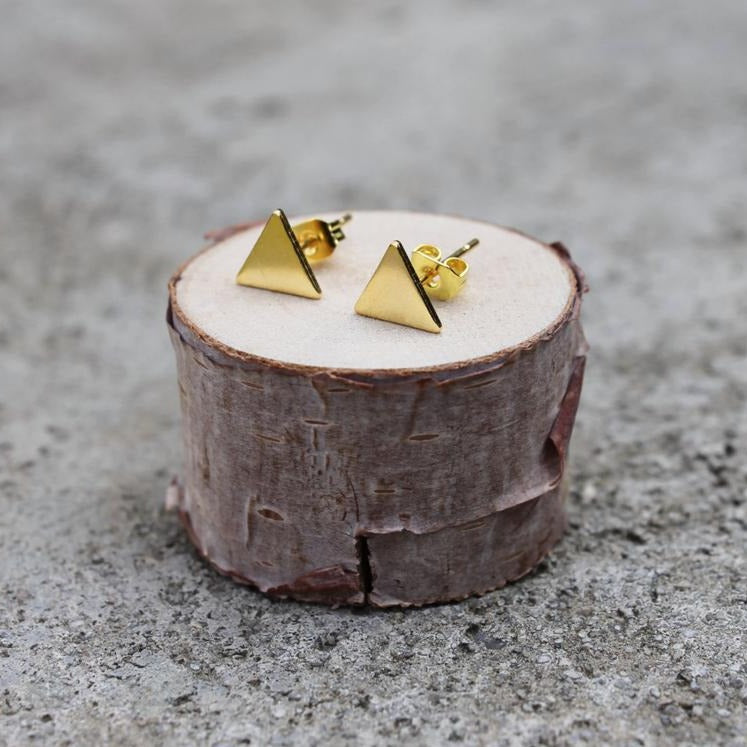 Solid Triangle Earrings | Gold