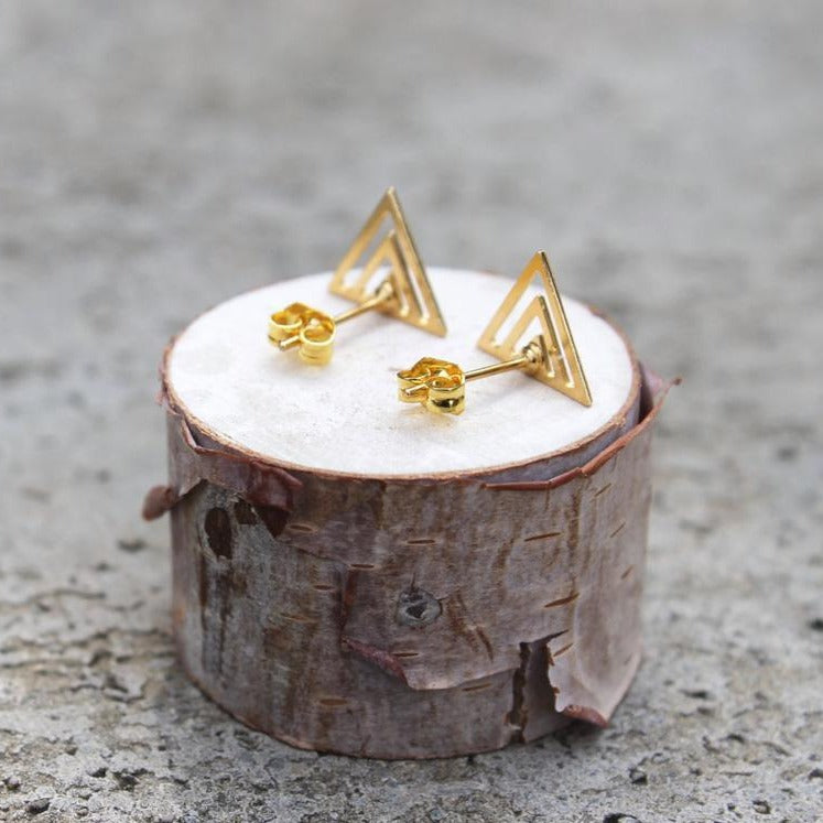 Layered Triangle Earrings | Gold