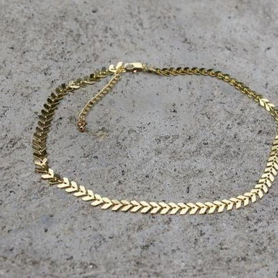 Chevron Choker Necklace | Gold