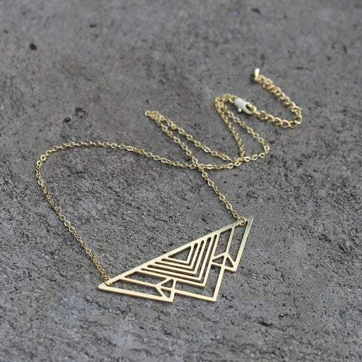 Art Deco Mountain Necklace | Gold