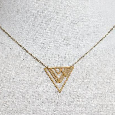Art Deco Mountain Triangle Necklace | Gold