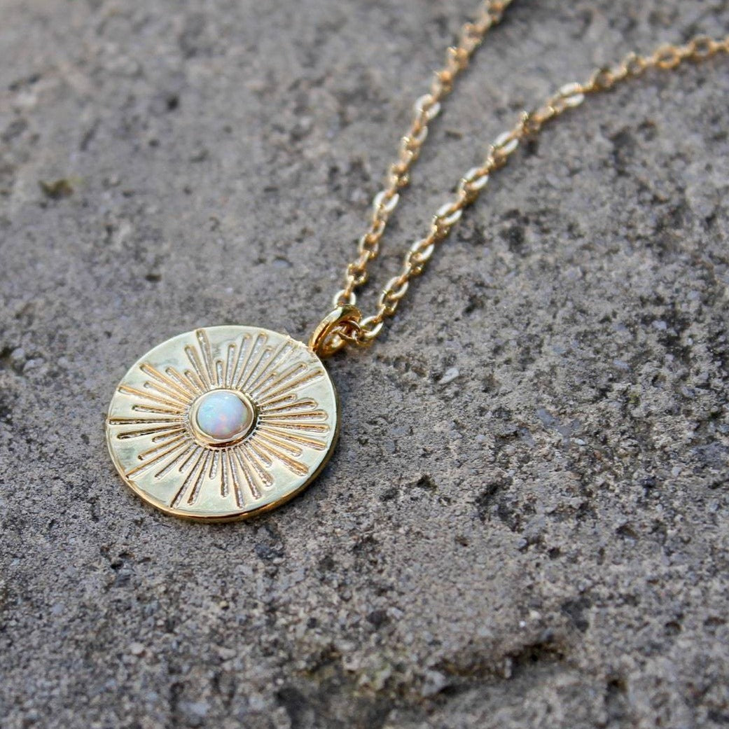 Opal Starburst Necklace | Gold