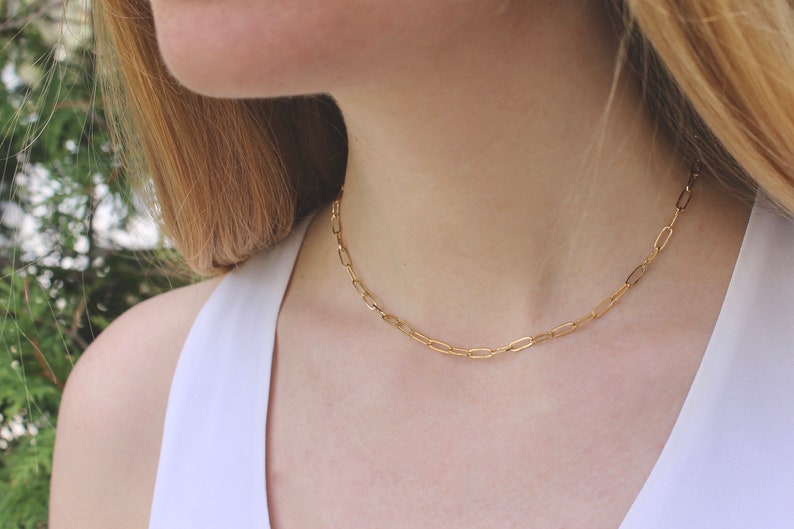 Rectangle Chain Necklace | Gold