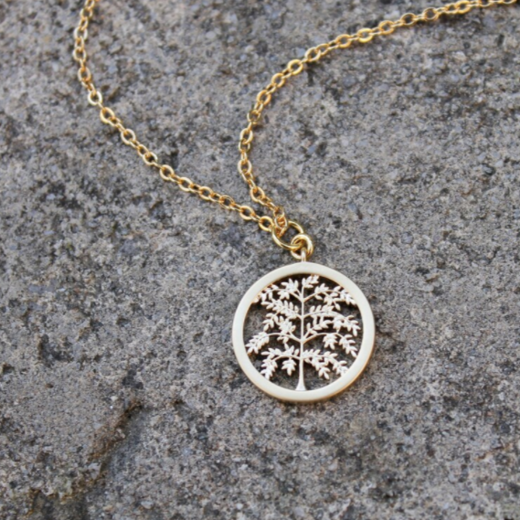 Tree Silhouette Necklace | Gold