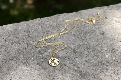 Globe Silhouette Necklace | Gold